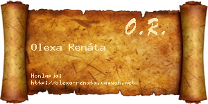 Olexa Renáta névjegykártya